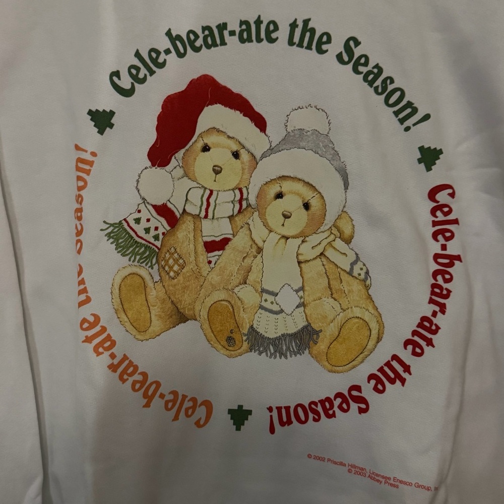 🐻 NWT VINTAGE Abbey Press Cele-Bear-ate Teddy Bear Sweatshirt XL | NOS 2003